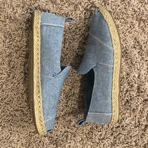 Toms Chambray Alpargata Espadrilles - Size 8